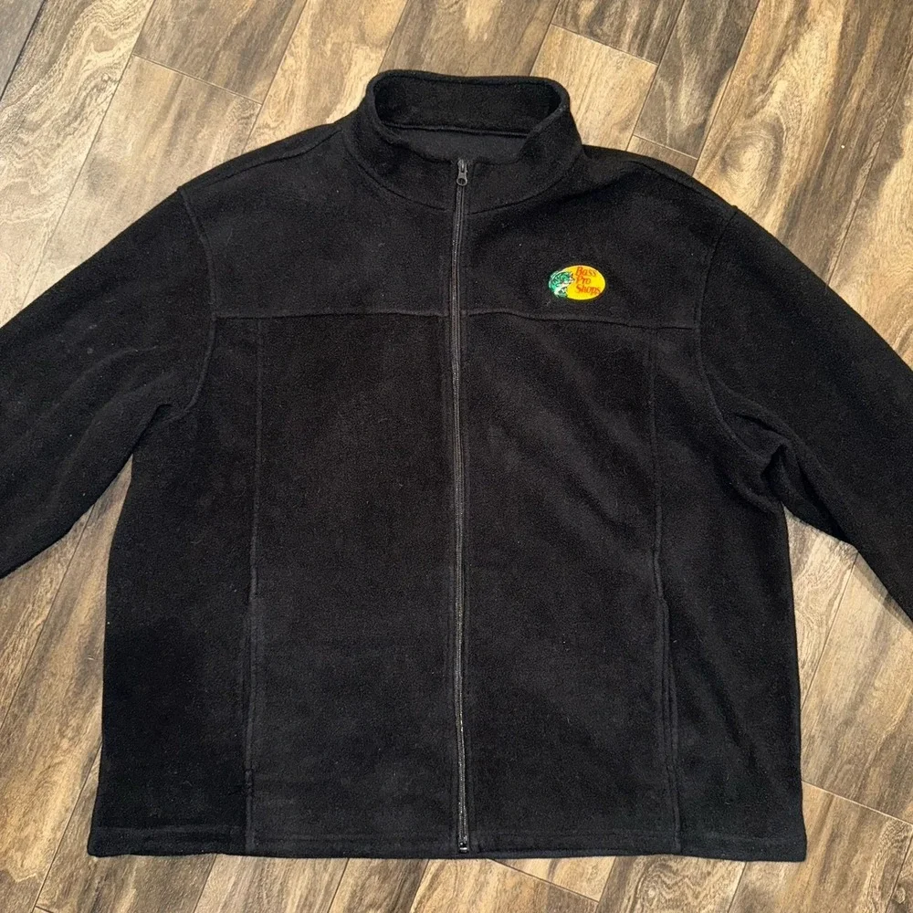 Bass Pro Shops‎ Mens Black Fleece Full-Zip Collard Jacket Size XL